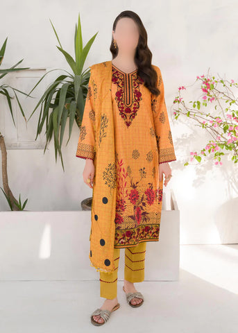 3 piece Stitched Suit- Embroidered (Pret) BOL-02012355
