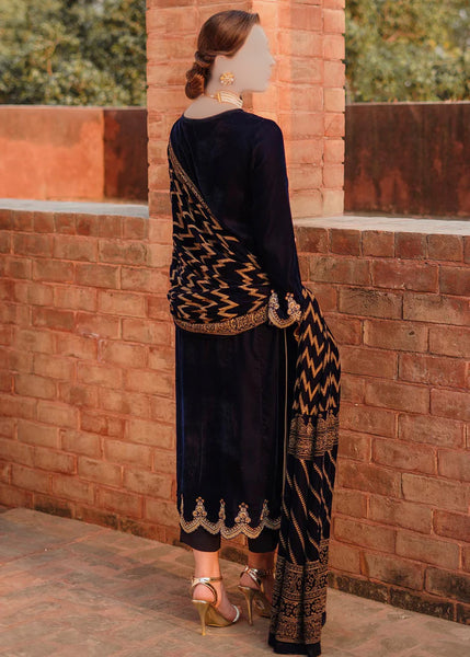 3 piece Velvet Suit- Embroidered ( Pret) BPL-11232210